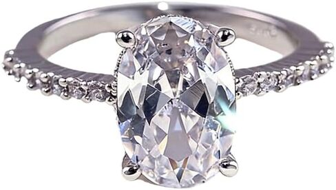 14K Gold/925 Sterling Silver 3CT Engagement Rings Oval Cut Solitaire Cubic Zirconia CZ Wedding Fashion Ladies Cubic Zirconia Infinity Halo Ring Solitaire Eternal Diamond Wedding Ring （Gold，​Size 10） in Saudi Arabia
