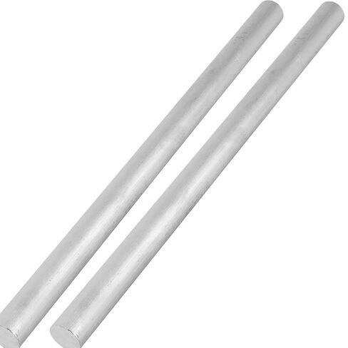 HEIHAK2 Pcs 25x430mm (1x 17 inch) Aluminum Rods, 6061 T6511 Solid Mill Stock Aluminum Round Bar in Kuwait