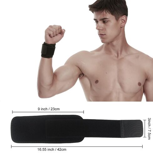 2 Pack Wrist Brace, Wrist Straps for Carpal Tunnel for women and men, Wrist Support Brace for Weightlifting, Working Out and Pain Relief. Flexible, Highly Elastic, Adjustable (A-Black) in Kuwait
