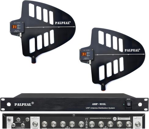 AMP-925L 10 Channels UHF Wireless Antenna Distribution System,8 Outputs +2 Cascade Ports,Wireless Microphone Antenna Amplifier/Signal Amplifier,Active Directional Antenna Paddle in Kuwait