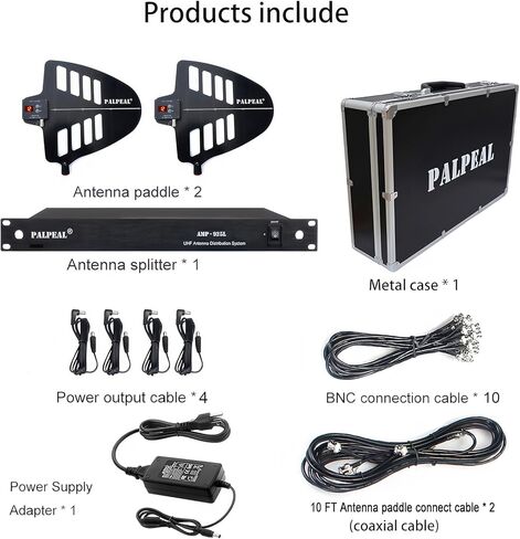 AMP-925L 10 Channels UHF Wireless Antenna Distribution System,8 Outputs +2 Cascade Ports,Wireless Microphone Antenna Amplifier/Signal Amplifier,Active Directional Antenna Paddle in Kuwait