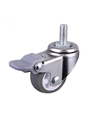 5 Pack 1 inch Gray TPE Screw Brake Wheel M6 with Locking Pulley in Kuwait