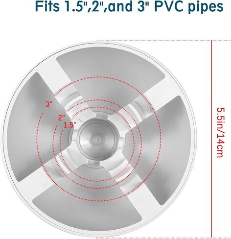 غطاء تنفيس PVC لأنابيب فتحات مداخن الفرن، 4 عبوات غطاء تنفيس عادم الفرن يناسب أنابيب 1.5 بوصة 2 بوصة 3 بوصة ويحافظ على الحيوانات الصغيرة والثلوج المطرية خارج مخرج عادم السقف، أغطية أنابيب نصف كروية بيضاء in Kuwait
