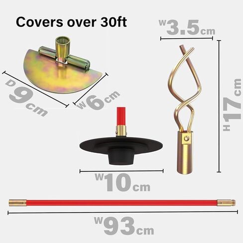 Pro 30ft Drain Rod Set Kit in Carry Bag Professional Heavy Duty Unlock Plunger Worm Scraper Cleaning Rods Rodding 14 PC 9m Length in Kuwait