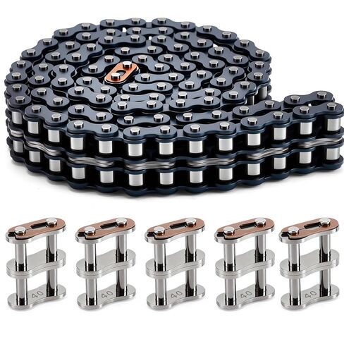 50-2 Roller Chain Double Strand Duplex 10 Feet with 5 Connecting Link for Gate Openers Machine Equipment in Kuwait