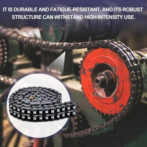 50-2 Roller Chain Double Strand Duplex 10 Feet with 5 Connecting Link for Gate Openers Machine Equipment in Kuwait