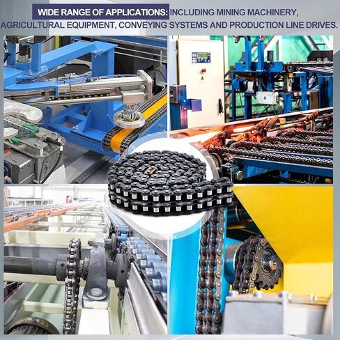 50-2 Roller Chain Double Strand Duplex 10 Feet with 5 Connecting Link for Gate Openers Machine Equipment in Kuwait