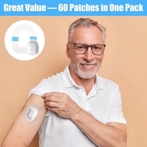 60 حزمة من الرقع الزائدة المتوافقة مع Omnipod 5، أغطية مستشعرات لاصقة مقاومة للماء والعرق للاستخدام مع Omnipod 5، لا تسبب الحساسية وخالية من اللاتكس، تدوم طويلاً، شفافة in Kuwait