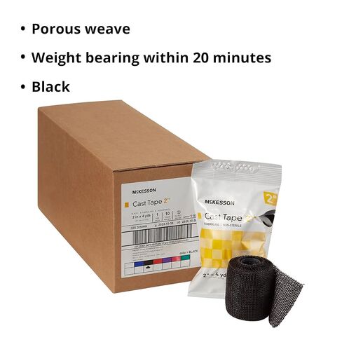 McKesson Cast Tape, Fiberglass, Black, 2 in x 4 yds, 1 Count, 10 Packs, 10 Total in Kuwait