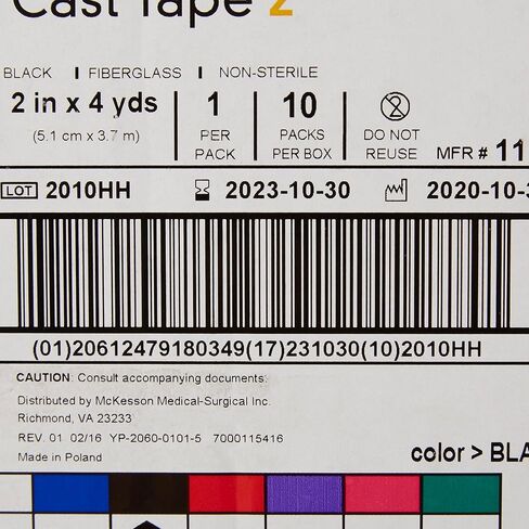 McKesson Cast Tape, Fiberglass, Black, 2 in x 4 yds, 1 Count, 10 Packs, 10 Total in Kuwait