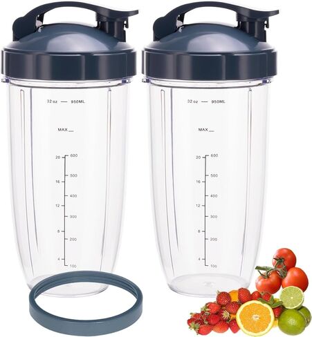 [ترقية] أكواب خلاط بديلة بوزن 24oz مع أجزاء شفاه متوافقة مع خلاط Nutribullet 600w و900w in Kuwait