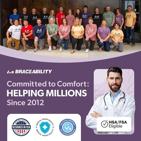 دعامة الركبة ذات الحجم الكبير من BraceAbility للنساء والرجال - كم ضاغط لتخفيف آلام الركبة، والتهاب المفاصل، والتورم، والتهاب المفاصل العظمي، وتمزق الغضروف المفصلي، ومثبت الركبة لدعم المفاصل (رمادي عريض 5XL/6XL) in Kuwait