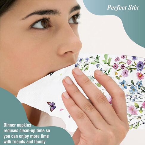 100 عبوة من مناديل الزهور البرية، مناشف يد للحمام للاستعمال مرة واحدة، ديكور زهور لحفلات الزفاف، وحفلات استقبال المولود الجديد، وأعياد الميلاد، وحفلات الزفاف - تصميم صديق للبيئة in Kuwait