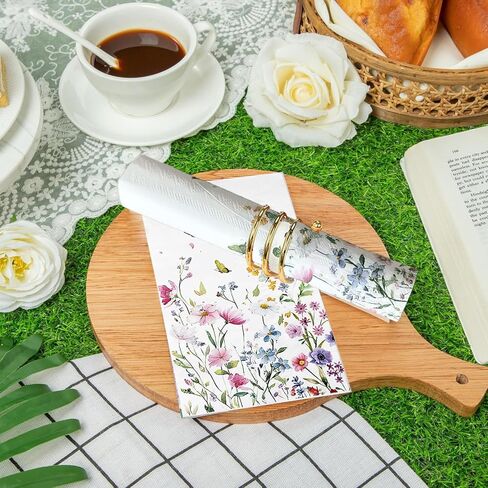 100 عبوة من مناديل الزهور البرية، مناشف يد للحمام للاستعمال مرة واحدة، ديكور زهور لحفلات الزفاف، وحفلات استقبال المولود الجديد، وأعياد الميلاد، وحفلات الزفاف - تصميم صديق للبيئة in Kuwait