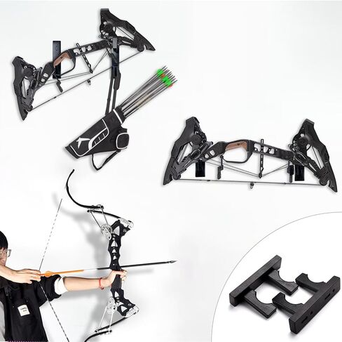 Bow Rack Wall Mount Wooden, Bow Hanger, Bow Rack Wall Mount, Bow Organizer Wooden, Universal Bow Holder, Archery Accessories Bow Longbow Shop Display Bow - Not Bow (Two layers) in Saudi Arabia