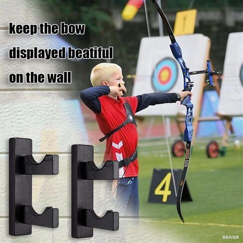 Bow Rack Wall Mount Wooden, Bow Hanger, Bow Rack Wall Mount, Bow Organizer Wooden, Universal Bow Holder, Archery Accessories Bow Longbow Shop Display Bow - Not Bow (Two layers) in Saudi Arabia
