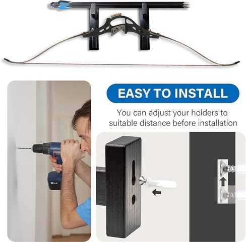 Bow Rack Wall Mount Wooden, Bow Hanger, Bow Rack Wall Mount, Bow Organizer Wooden, Universal Bow Holder, Archery Accessories Bow Longbow Shop Display Bow - Not Bow (Two layers) in Saudi Arabia