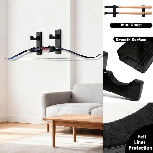 Bow Rack Wall Mount Wooden, Bow Hanger, Bow Rack Wall Mount, Bow Organizer Wooden, Universal Bow Holder, Archery Accessories Bow Longbow Shop Display Bow - Not Bow (Two layers) in Saudi Arabia