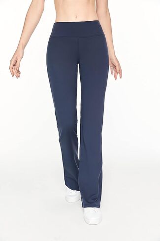 سروال اليوغا FlaBlue للسيدات مع جيوب، طماق مضيئة عالية الخصر جرس أسفل اليوغا اللباس سلس السراويل الزرقاء in Kuwait