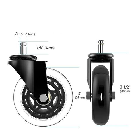 5 Pieces/Batch 3-inch M11*22mm electrophoretic PU Wheel/Swivel Chair Wheel/Office Chair Wheel/Polyurethane Caster in Saudi Arabia