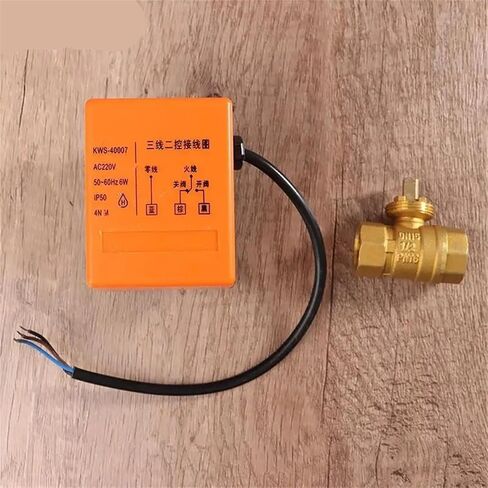 1 قطعة صمام كروي مزود بمحرك ثلاثة أسلاك اثنين التحكم AC220V 3-سلك 2 نقطة DN15 4N التحكم مصغرة النحاس صمام الكرة الكهربائية in Kuwait
