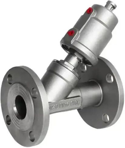 DN15 Stainless Steel Pneumatic Flange Angle Seat Valve High Temperature Resistant Corrosion Steam Y Type Cut Off Valve in Saudi Arabia