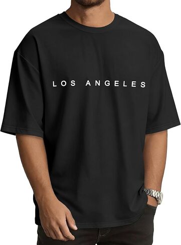 rosemia Oversized Tshirts for Men Crewneck Graphic Tees Basic Short Sleeve Loose Fit Tops in Saudi Arabia