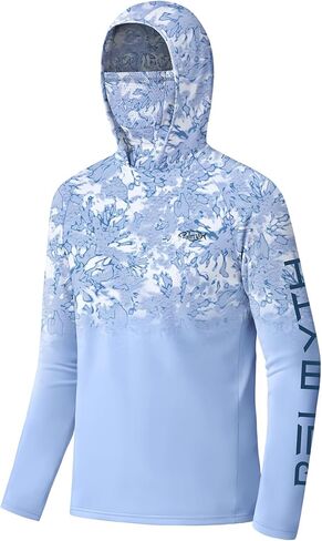 Palmyth Boys UPF 50+ Fishing Sun Hoodie with Integrated Face Mask Sun Protection Quick-Dry Youth Long Sleeve Shirt in Saudi Arabia