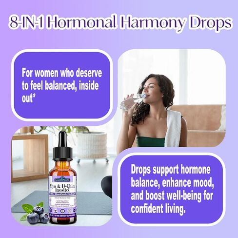 مكمل Myo-Inositol وD-Chiro Inositol للنساء، نسبة 40:1 تدعم توازن الهرمونات والمبيض مع. توت شجرة العفة العضوية، قرفة سيلان لتنظيم الدورة الصحية، المزاج، الأعصاب in Kuwait
