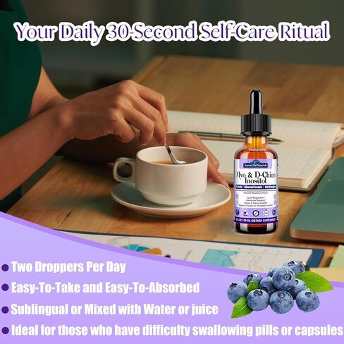 مكمل Myo-Inositol وD-Chiro Inositol للنساء، نسبة 40:1 تدعم توازن الهرمونات والمبيض مع. توت شجرة العفة العضوية، قرفة سيلان لتنظيم الدورة الصحية، المزاج، الأعصاب in Kuwait