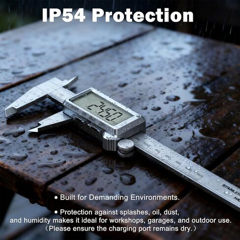 HDLNKAK 6"/150mm Rechargeable Digital Caliper, Inch/MM Conversion Caliper Measuring Tool with Large LCD Screen, Stainless Steel Caliper Tool for DIY/Household/3D-printing. in Kuwait