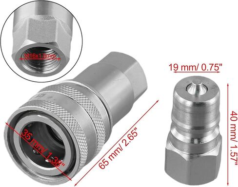 الهيدروليكية التوصيل السريع مقرنة مجموعة M16x1.5mm أنثى تركيب الأنابيب الموضوع محول الكربون الصلب الاتصال السريع وقطع وصلات in Kuwait