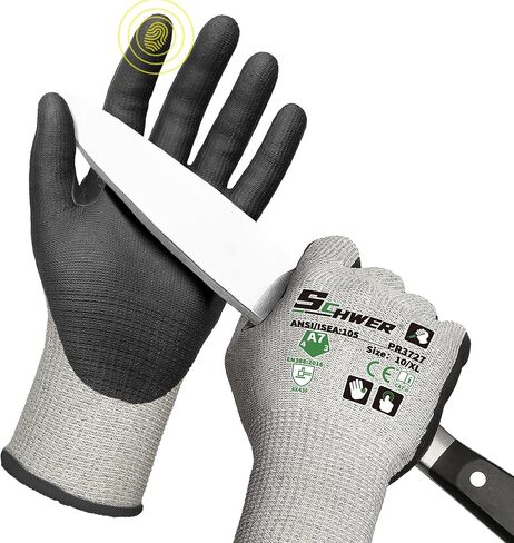 High Level Cut Resistant Work Gloves for High Risk Work, ANSI A7 Cutting Gloves with Reinforced Thumb, Used for WoodWorking, Construction, Non Slip, Durable, Breathable & Cool, L, 1 pair, PR3727 in Saudi Arabia