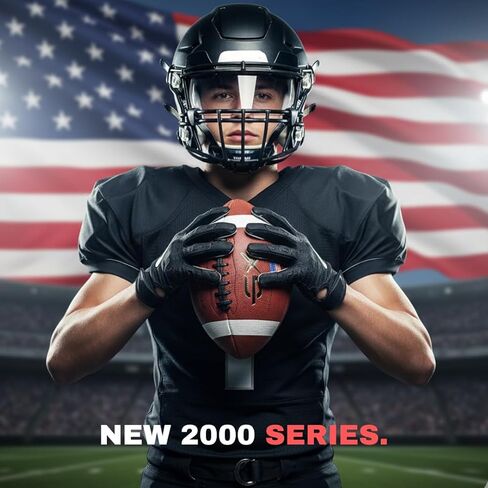 Official Size 9 Football, 2000 Series Collection, Premium Leather Construction, American Football with Ball Pump, College Regulation Size in Kuwait