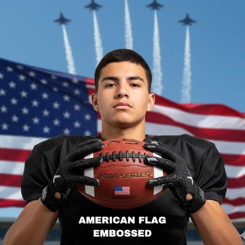 Official Size 9 Football, 2000 Series Collection, Premium Leather Construction, American Football with Ball Pump, College Regulation Size in Kuwait