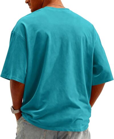 Mens T-Shirts Short Sleeve Crew Neck Men T Shirts Lightweight Oversized Tee Solid Color Casual Tops in Saudi Arabia