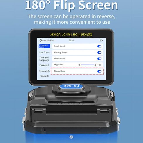 Luocute Fiber Splicer، جهاز ربط الألياف الضوئية اليدوي الكامل شبه التلقائي من الألياف الضوئية مع شاشة لمس سعوية 5 بوصة، 6 محرك محاذاة تلقائية لـ FTTH MM DS NZDS (قابس أمريكي AC100-240V) in Kuwait
