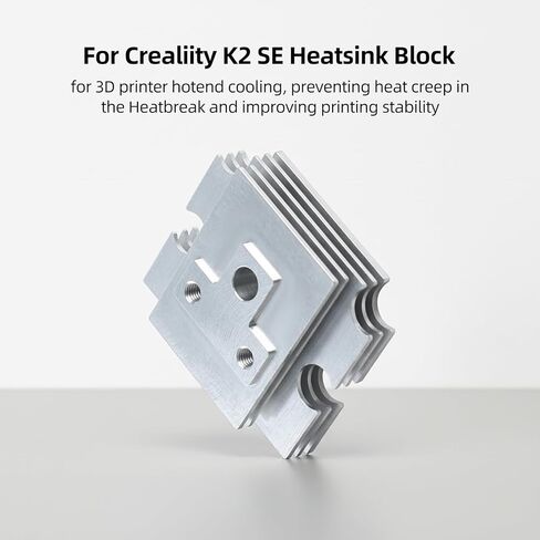 FYSETC استبدال كتلة غرفة التبريد Hotend لـ K2-SE: رأس الطباعة المبرد المعدني الفضي الأصلي لرأس الطباعة الطارد الساخن لأنبوب الحلق جزء التبريد غير مناسب لطابعات Creality K1C K1 Max ثلاثية الأبعاد in Kuwait