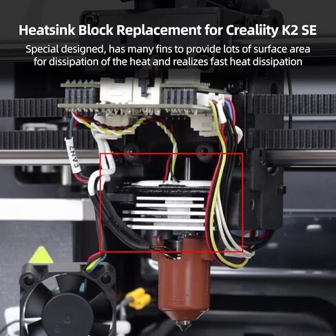 FYSETC استبدال كتلة غرفة التبريد Hotend لـ K2-SE: رأس الطباعة المبرد المعدني الفضي الأصلي لرأس الطباعة الطارد الساخن لأنبوب الحلق جزء التبريد غير مناسب لطابعات Creality K1C K1 Max ثلاثية الأبعاد in Kuwait