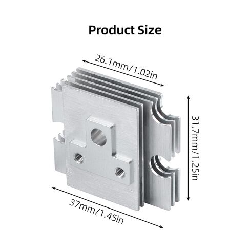 FYSETC استبدال كتلة غرفة التبريد Hotend لـ K2-SE: رأس الطباعة المبرد المعدني الفضي الأصلي لرأس الطباعة الطارد الساخن لأنبوب الحلق جزء التبريد غير مناسب لطابعات Creality K1C K1 Max ثلاثية الأبعاد in Kuwait