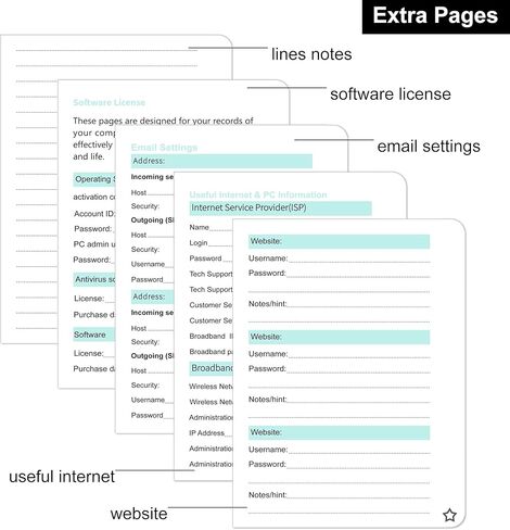 دفتر كلمة المرور المبسطة مع علامات تبويب أبجدية ، كتاب حارس مرمى كلمة المرور لكبار السن ، دفتر ملاحظات كلمة المرور غير المؤرخة المنظمة لتفاصيل تسجيل الدخول إلى عنوان الإنترنت ، 4.3 "x5.7" ، أسود in Kuwait
