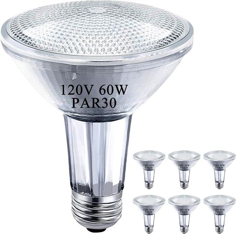 PAR30 120V 75W Long Neck Halogen Bulbs,PAR30 Flood Light Bulb, Dimmable, E26 Medium Base, 2700K Warm Lighting, 3000 Hours for Recessed Light Bulb, 6 Pack in Saudi Arabia