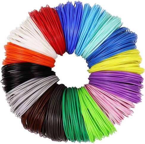 16 Colors 1.75mm Silk PLA 3D Printer/Pen Filament Refill, Each Color 4m, Total 64m Silk PLA Filament Sample Pack, Support for FDM 3D Printer and 3D Pen, Not Compatible with 3Doodler Pen in Saudi Arabia