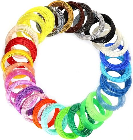 16 Colors 1.75mm Silk PLA 3D Printer/Pen Filament Refill, Each Color 4m, Total 64m Silk PLA Filament Sample Pack, Support for FDM 3D Printer and 3D Pen, Not Compatible with 3Doodler Pen in Saudi Arabia
