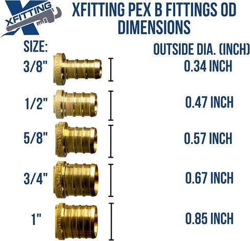 XFITTING 5/8 inch x 5/8 inch x 5/8 inch Pex Tee, Pex B Crimp Version 25-6-2=5X, 5 Pieces in Kuwait