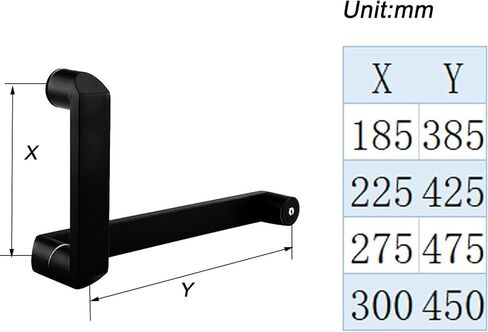 Bathroom Glass Door Handle Stainless Steel Replacement Parts Push and Pull Bar Shower Door Handle for Office Hotel (Size : 300mm+450mm) in Kuwait
