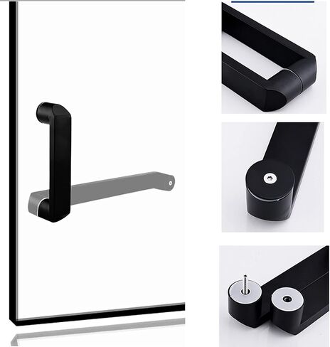 Bathroom Glass Door Handle Stainless Steel Replacement Parts Push and Pull Bar Shower Door Handle for Office Hotel (Size : 300mm+450mm) in Kuwait