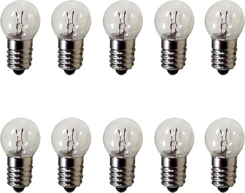 10 × E10 6V 0.5A DC أبيض دافئ مصغر برغي قاعدة لمبة إضاءة (6 فولت) in Kuwait