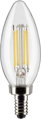 مصابيح إضاءة شمعدان Satco S21273 LED B11، 5.5 وات، 2700 كلفن أبيض دافئ، 500 لومن، شفاف، 120 فولت، E12، قابلة للتعتيم، موقع مبلل، 6 عبوات in Kuwait