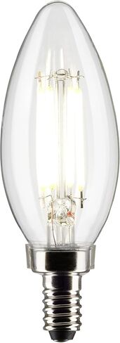 مصابيح إضاءة شمعدان Satco S21273 LED B11، 5.5 وات، 2700 كلفن أبيض دافئ، 500 لومن، شفاف، 120 فولت، E12، قابلة للتعتيم، موقع مبلل، 6 عبوات in Kuwait